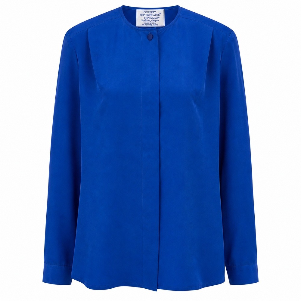 Country Sophisticates by Pendleton Royal Blue Blouse Vintage Made in USA Size 20